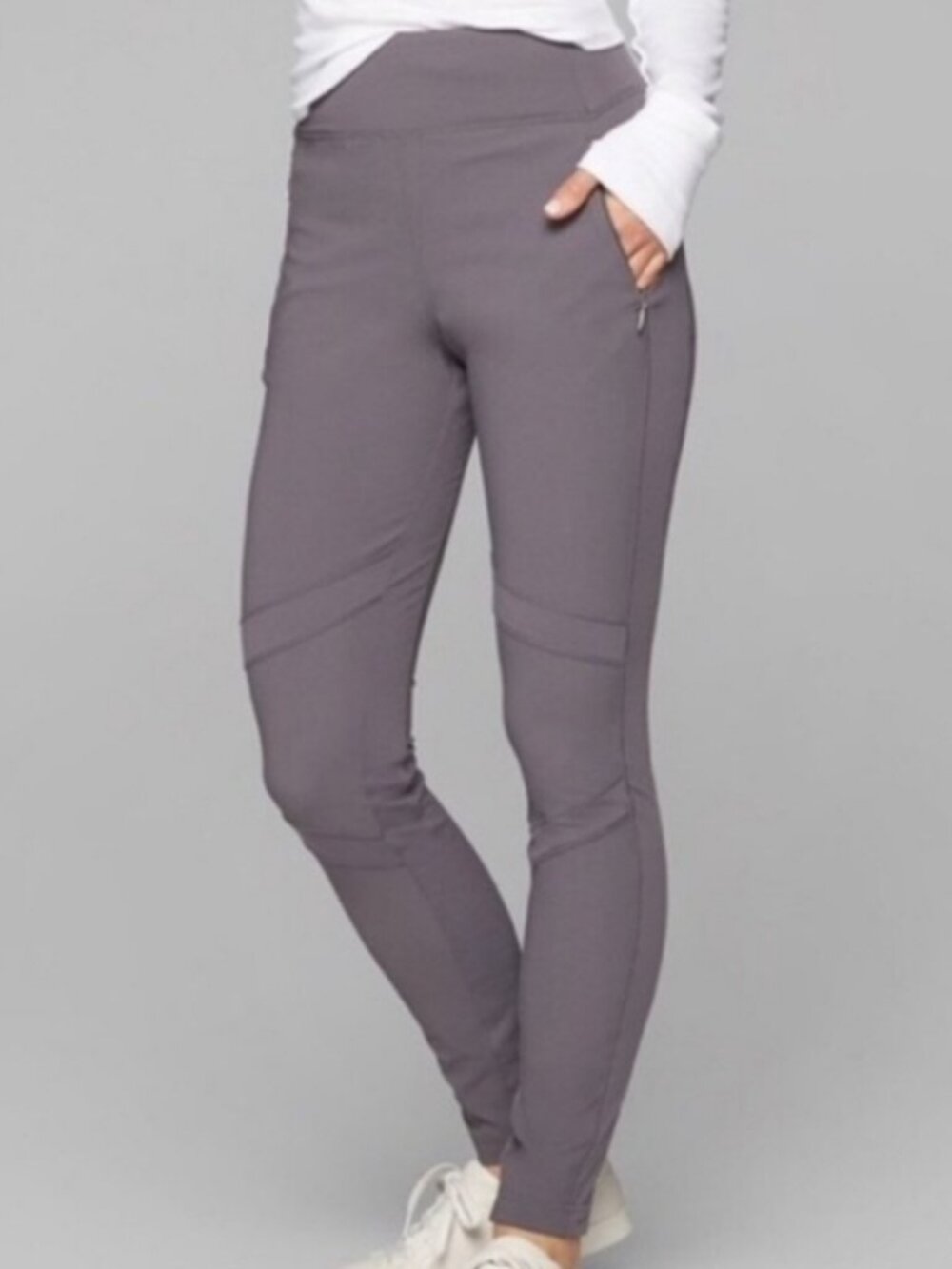 Athleta 8 Petite Highline Hybrid Summiter Tight Leggings Slate Gray Athletic